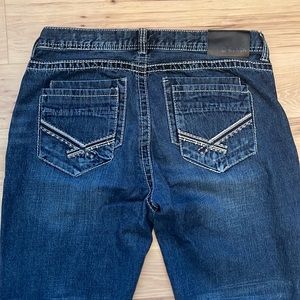 Black Premium Jeans low rise boot dark blue jeans 36 waist 34 inseam